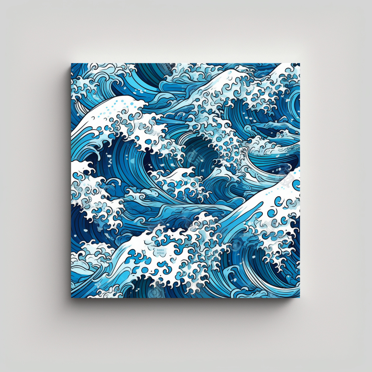 PINTURA DECORATIVA DE HERMOSAS OLAS DEL OCÉANO 40X40 CM - 1