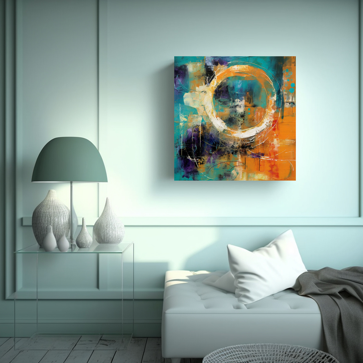 LIENZO DE TELA VINTAGE PROFUNDIDAD INTUITIVA 50X50 CM - 2
