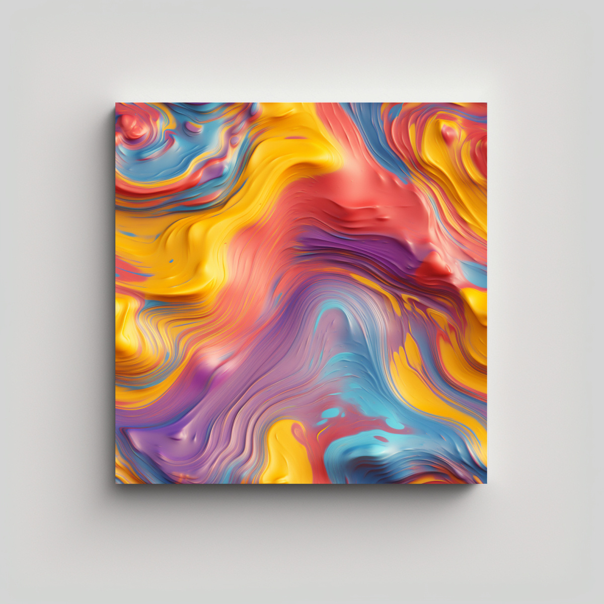 CUADRO DE PARED CUADRADO CON TEXTURA DE ACEITE 20X20 CM - 1