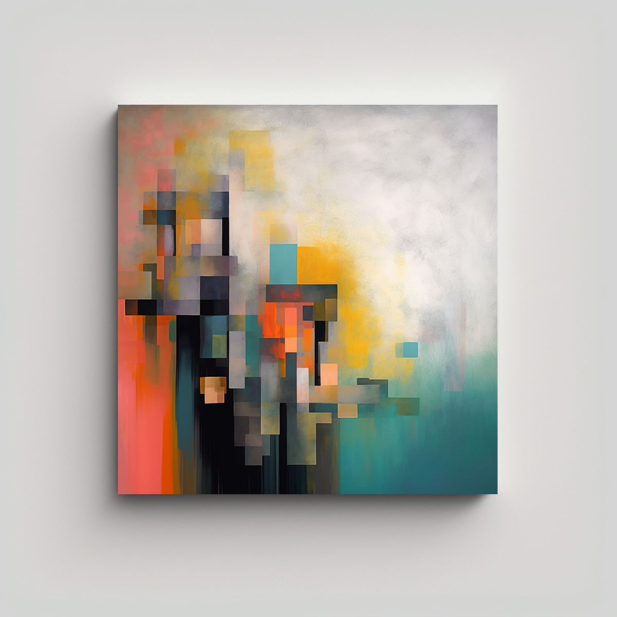 CUADRO MODERNO ABSTRACTO PARA DECORACIÓN, 70X70 CM - 1