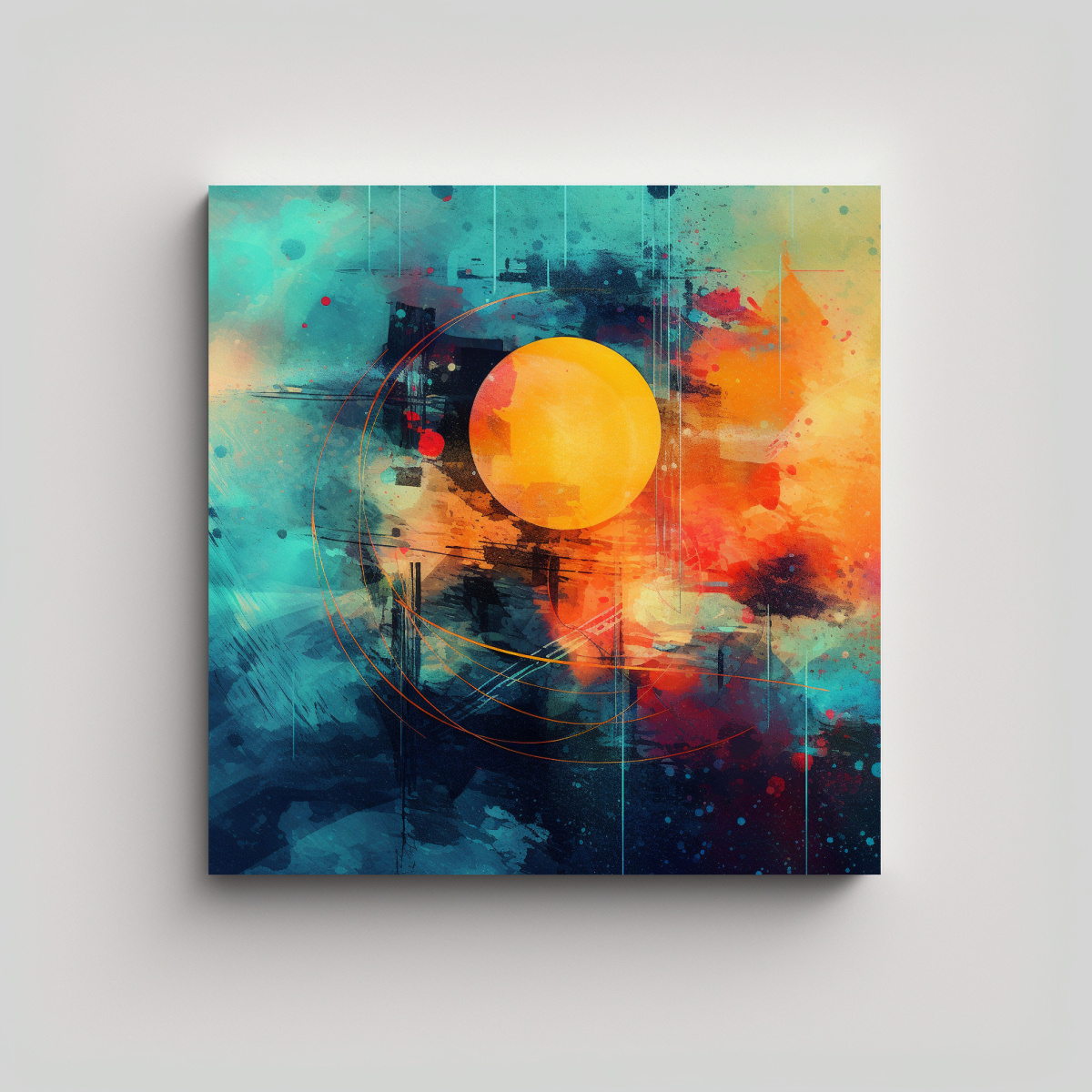 CUADRO ABSTRACTO LLAMATIVO DE DISEÑO ONÍRICO 50X50 CM - 1