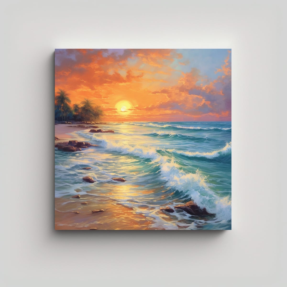 PAISAJE COSTERO CON BALLENA EN LIENZO FOTOGRÁFICO 40X40 CM - 1