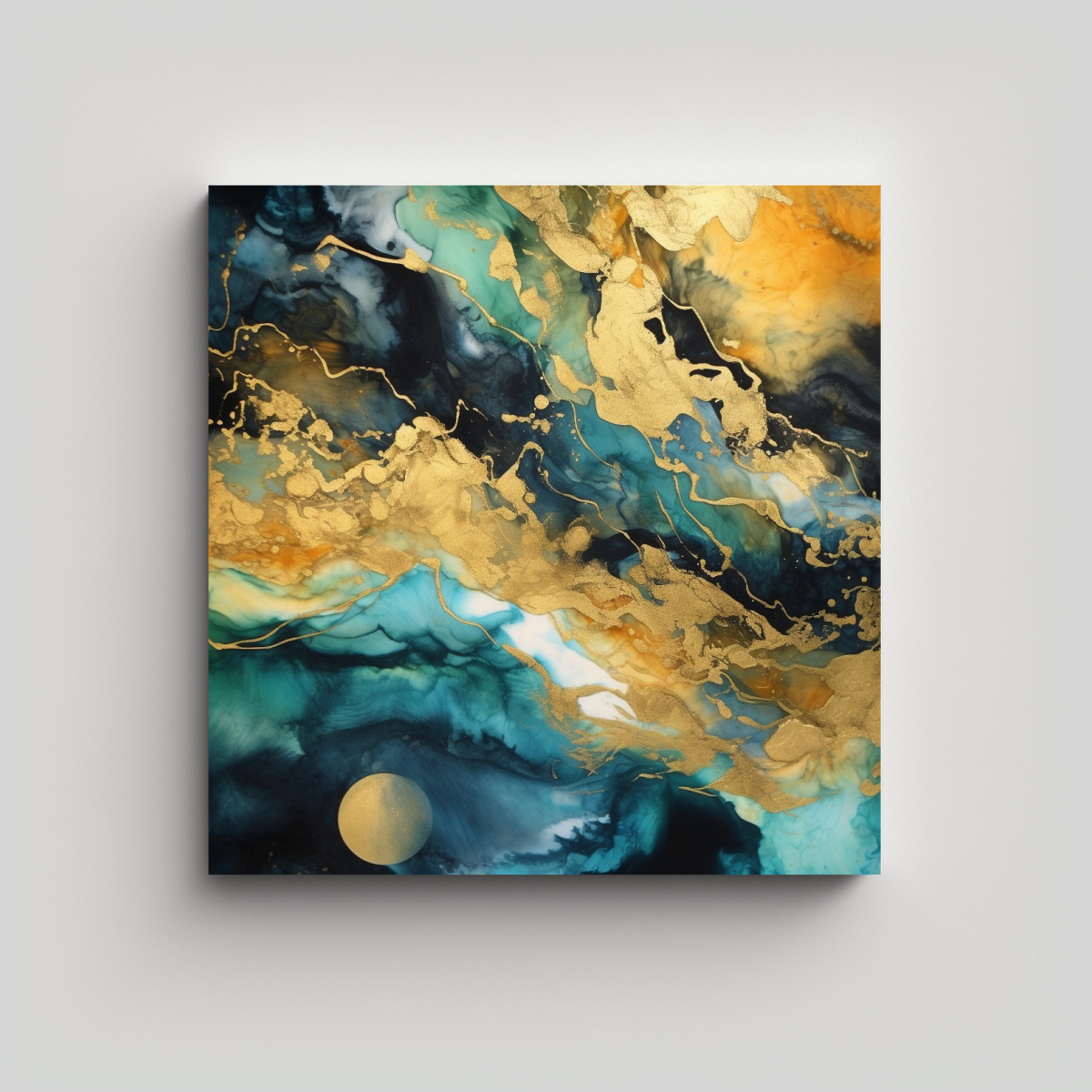 CUADRO DECORACIÓN OCEANSCAPEGOLD Y TÉCNICA DE 60X60 CM - 1