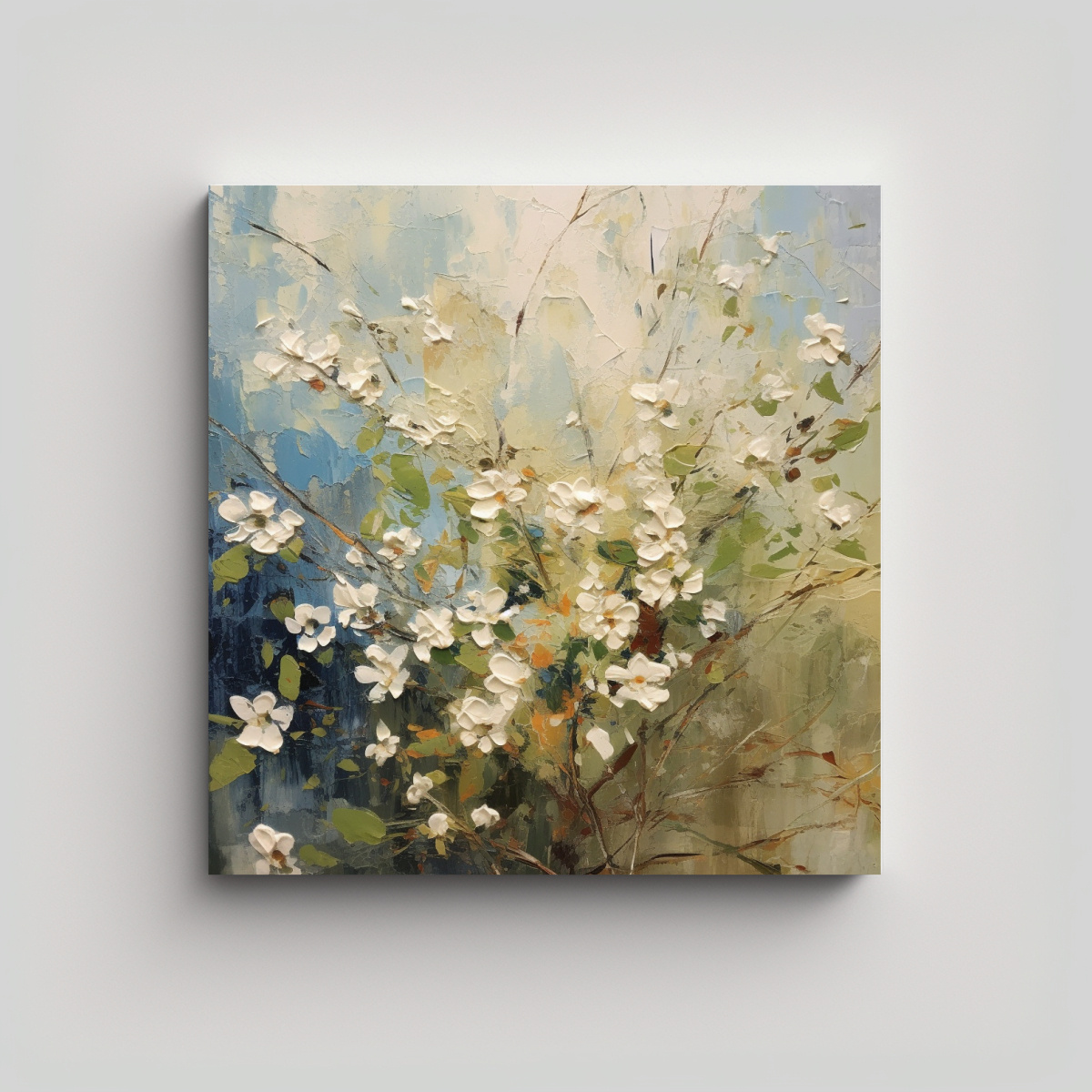 CUADRO DECORATIVO ALEGRE CON FLOR DE SAUCO PARA 60X60 CM - 1