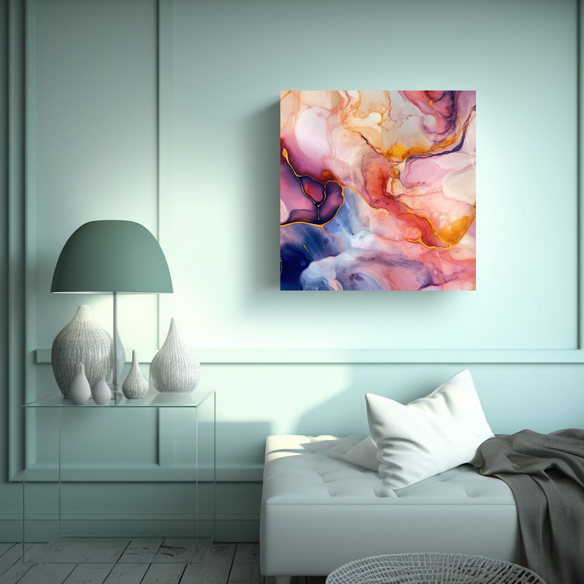 ARTE DE PARED IMPRESO MARBLE MODERNO, TEXTURA DE 40X40 CM - 2