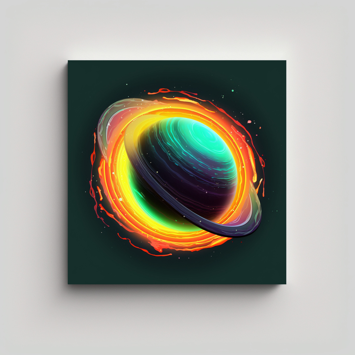 CUADRO EXUBERANTE DE TELA EN BASTIDOR TEMA BLACK 50X50 CM - 1