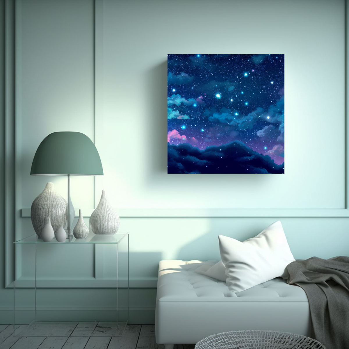 ARTE PARED DISEÑO ESTRELLAS ESPACIO FONDO 30X30 CM - 2