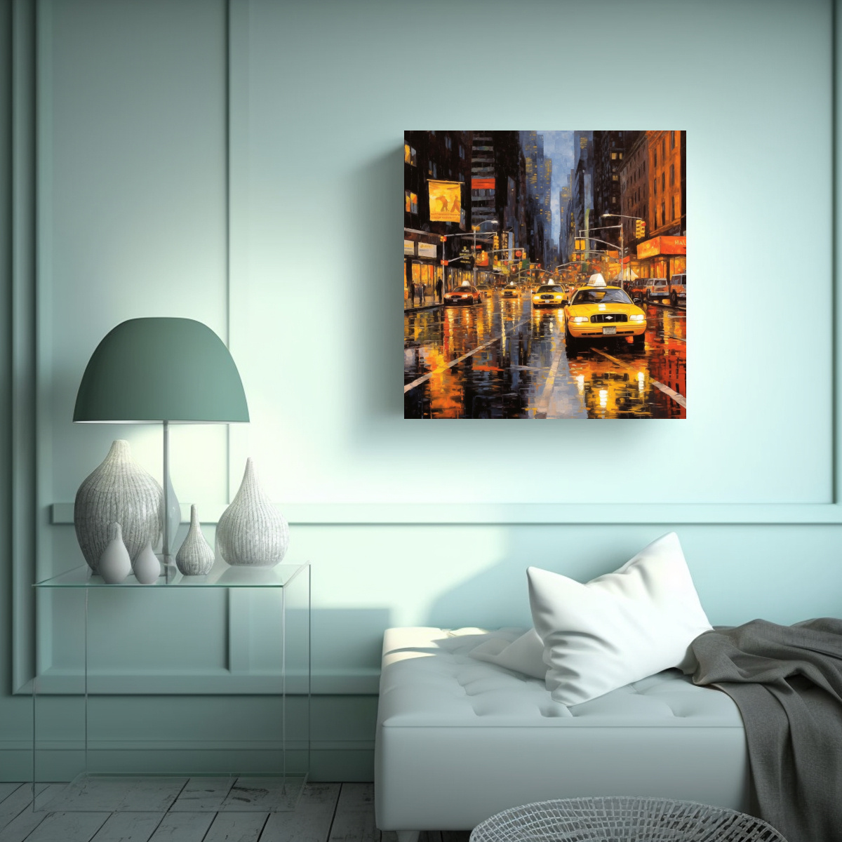 CUADRO VINTAGE DE TELA EN BASTIDOR DE ARMONÍA EN 50X50 CM - 2