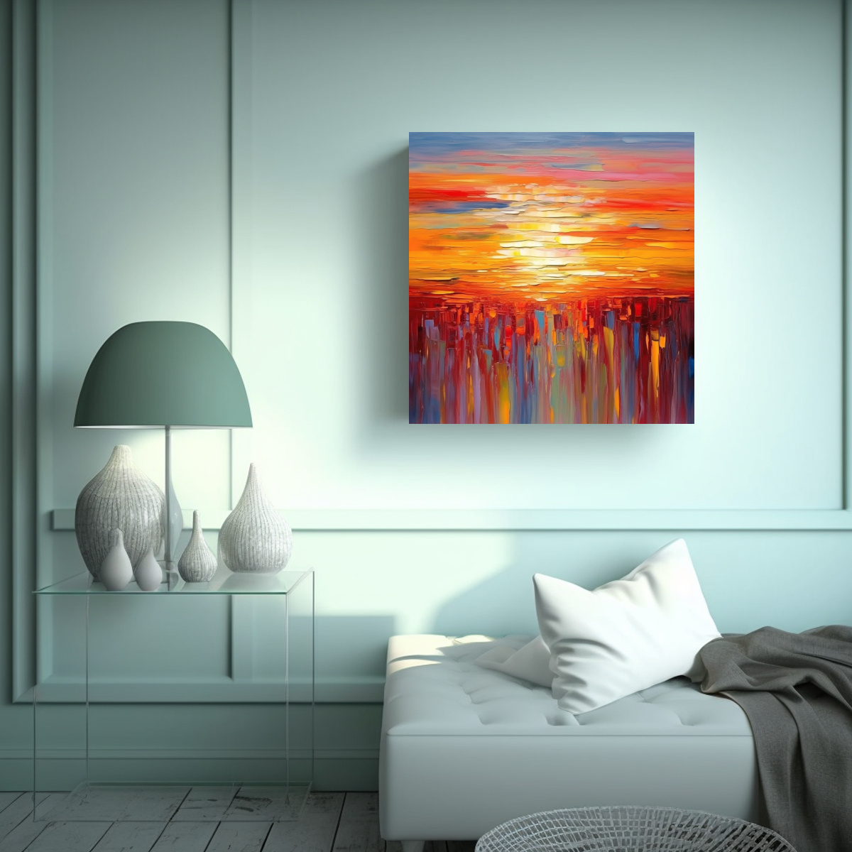 PINTURA ACUARELA INSPIRADA EN GERHARD RICHTER, 30X30 CM - 2