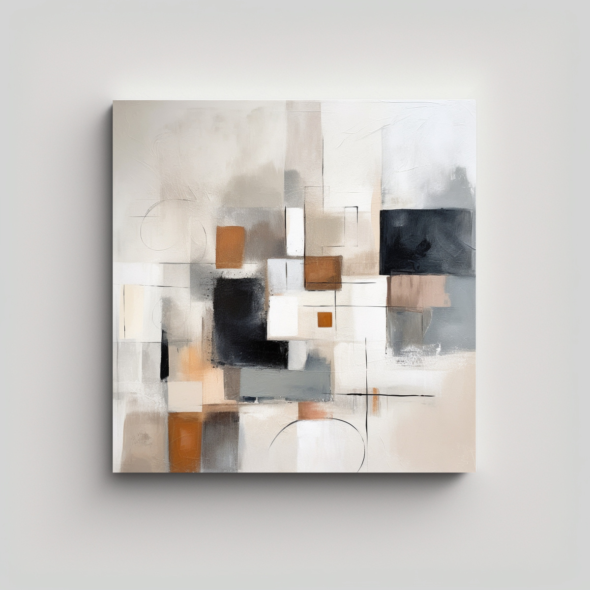 PINTURA ABSTRACTA MINIMALISTA EN BASTIDOR CON 50X50 CM - 1