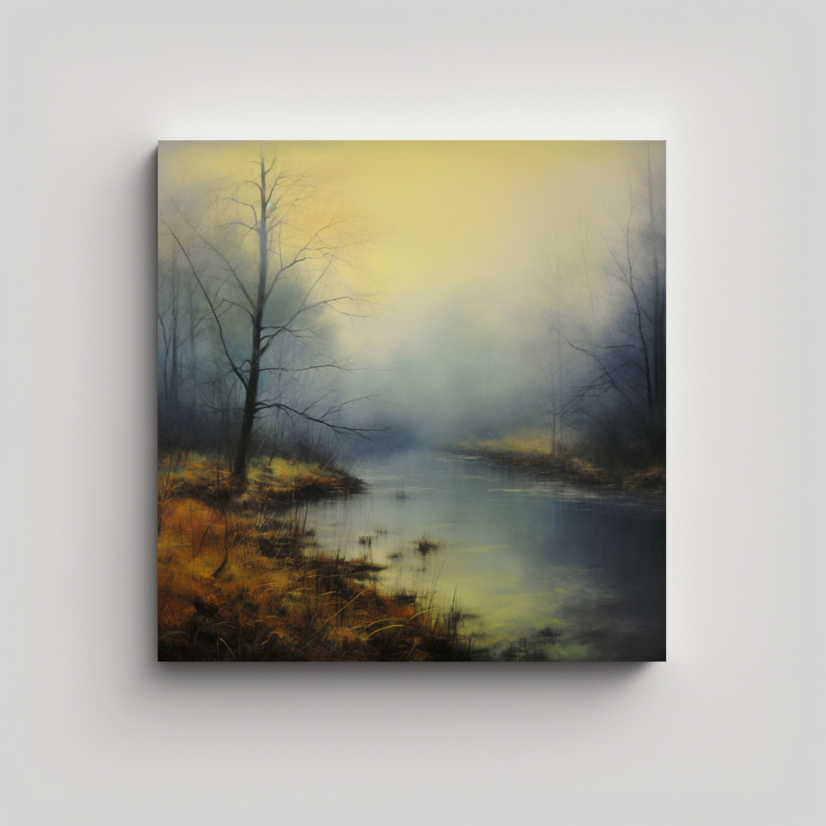 CUADRO IMPRESIONISTA PROFUNDIDAD, DENSA NIEBLA 50X50 CM - 1