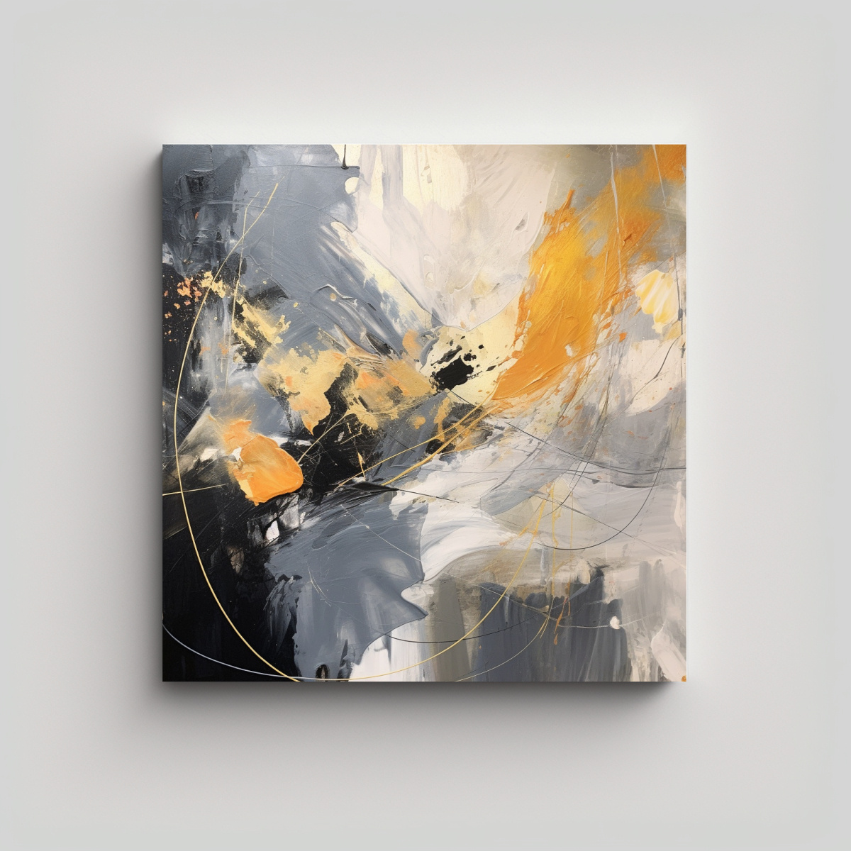 ARTE DE PARED ABSTRACTO EN BASTIDOR DE MADERA 90X90 CM - 1