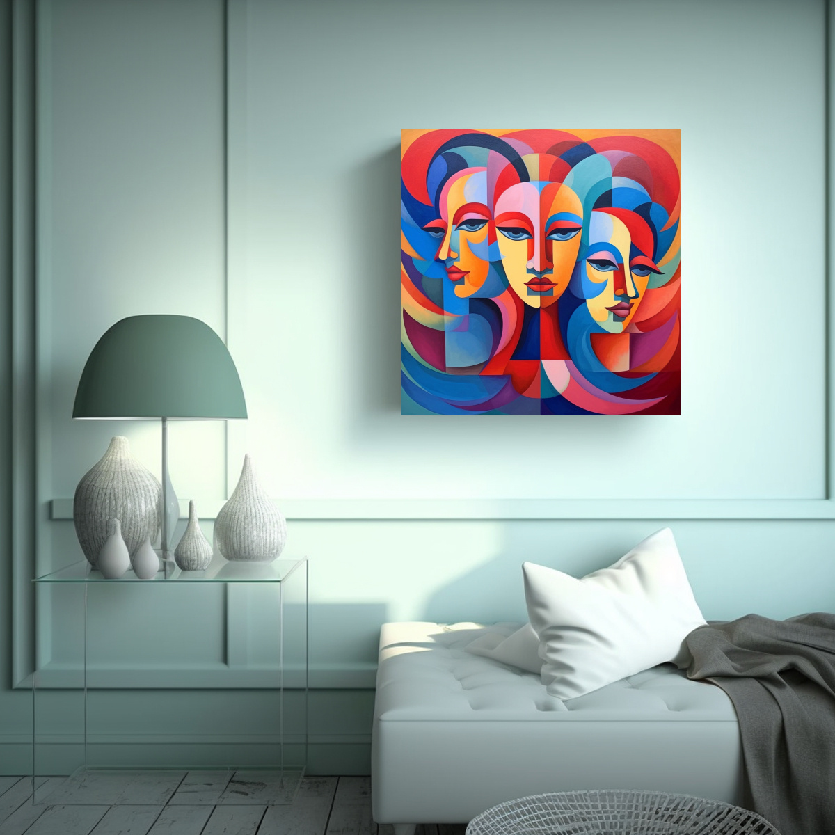 PINTURA TELA SUBLIMADA ESTRELLADOS MUJERES Y 80X80 CM - 2