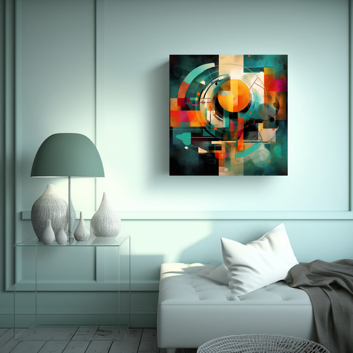 ARTE IMPRESO BELLEZA ABSTRACTA CON COLORES 90X90 CM - 2