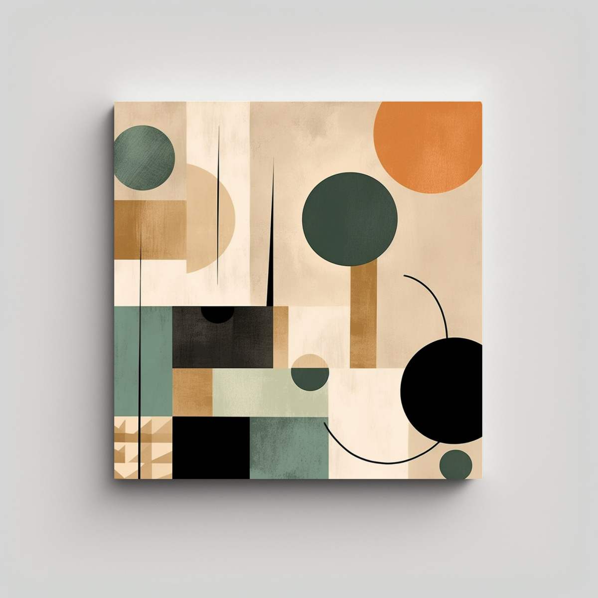 TELA EN BASTIDOR TONOS ABSTRACTOS MINIMALISTAS DE 30X30 CM - 1