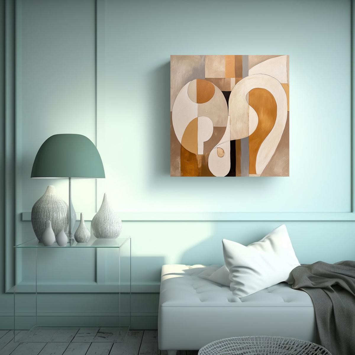 PINTURA CANVA TONOS RESISTENTE CON 3 FORMAS 80X80 CM - 2