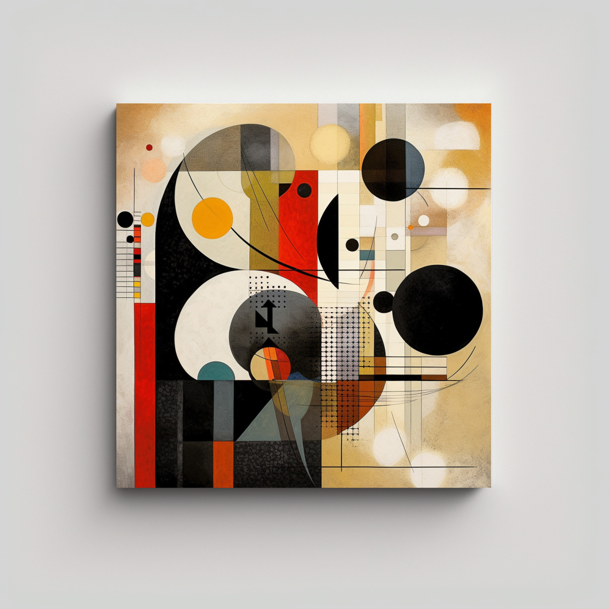 ARTE DE PARED MODERNO EN BLANCO Y NEGRO CON COLOR 80X80 CM - 1