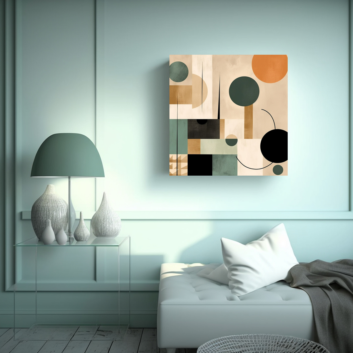 TELA EN BASTIDOR TONOS ABSTRACTOS MINIMALISTAS DE 40X40 CM - 2