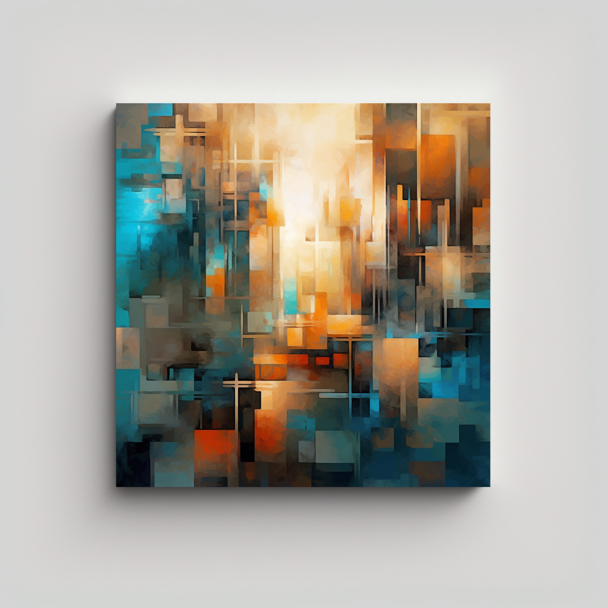 ARTE DE PARED MODERNO MOTIVO ABSTRACTO CON TONOS 30X30 CM - 1