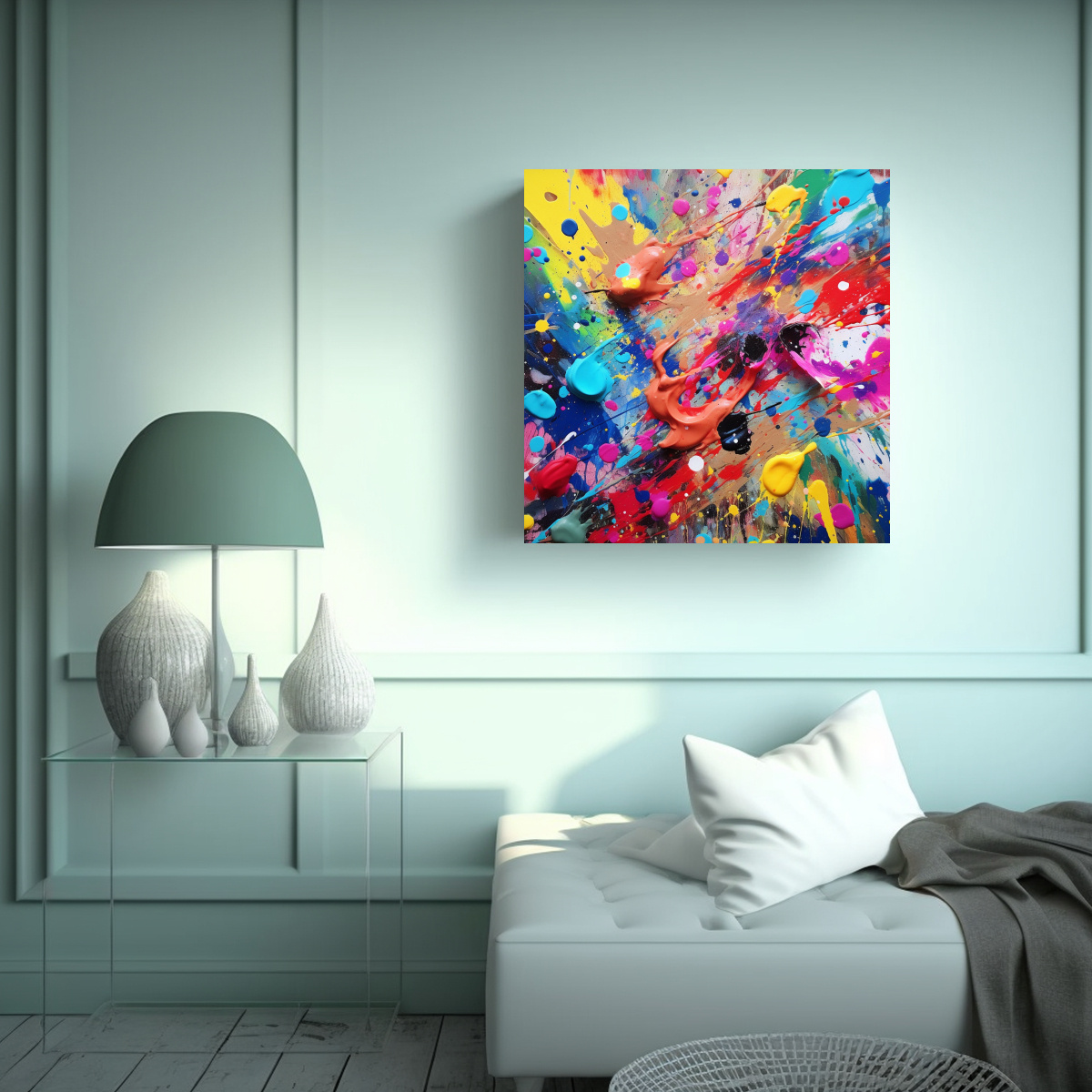 CUADRO DE TELA INSPIRACIÓN ÚNICA: PINTURA 60X60 CM - 2