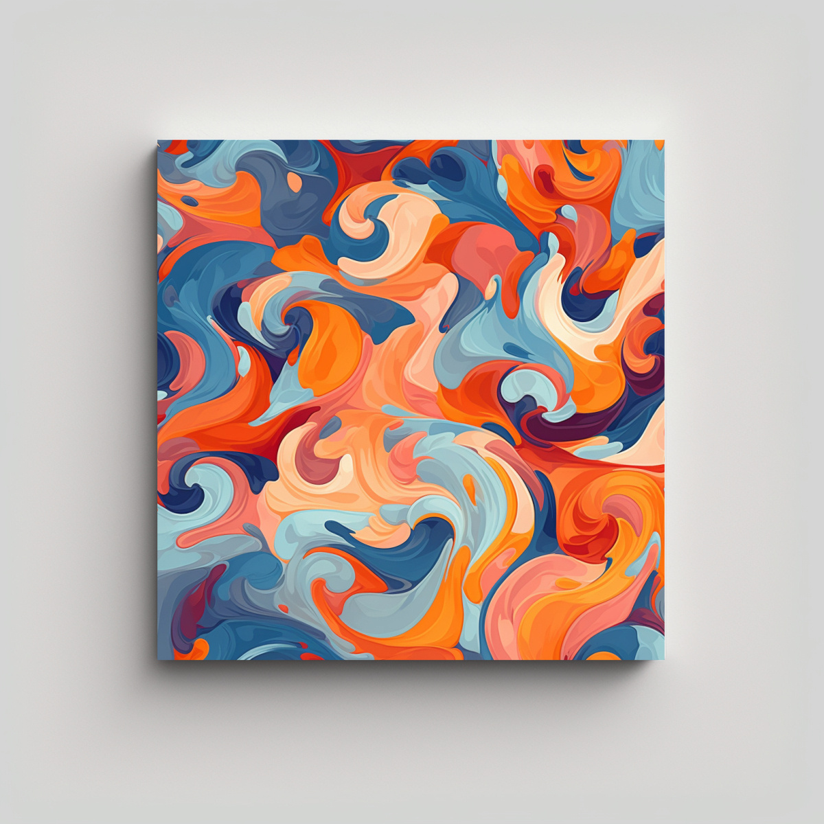 PINTURA ACRÍLICA JUVENIL CON REMOLINOS 30X30 CM - 1