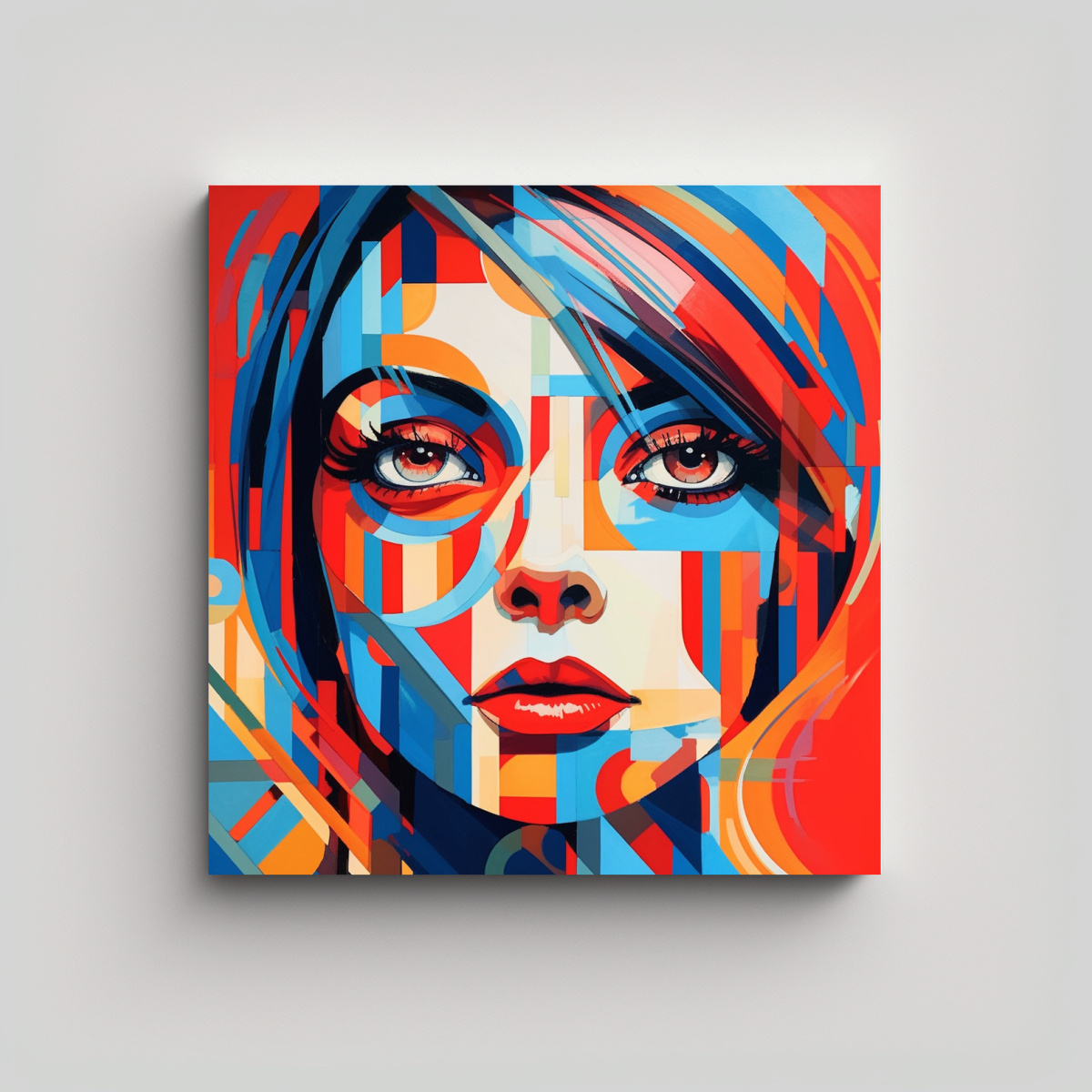 CUADRO DE TELA CON COMPOSICIÓN ESPACIAL DE UNA 90X90 CM - 1