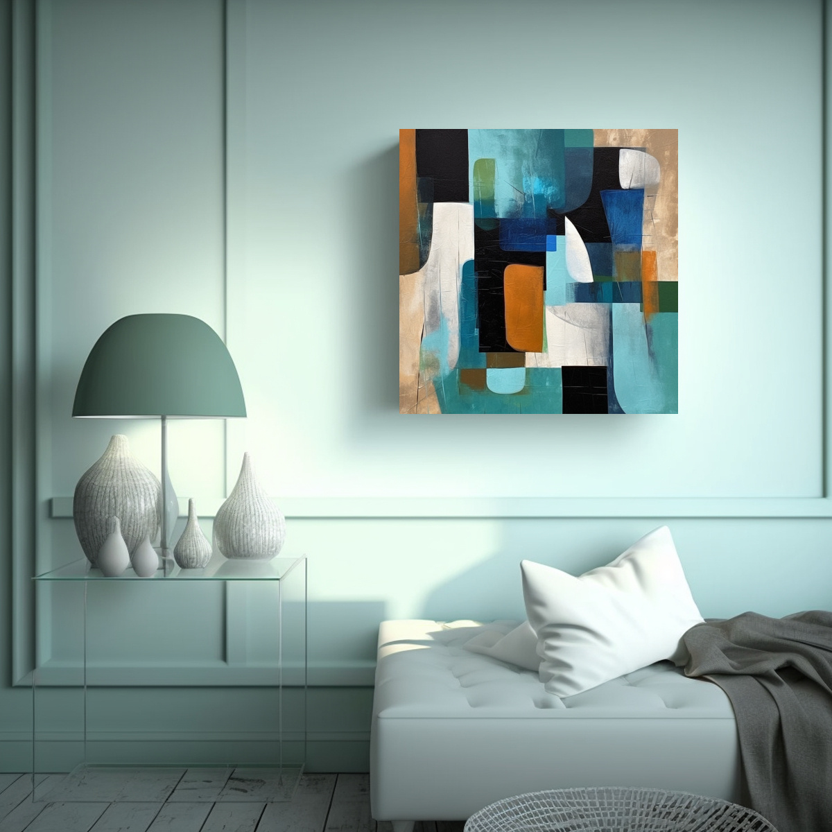 PINTURAS ACRÍLICAS MINIMALISTAS TONOS TERROSOS Y 100X100 CM - 2