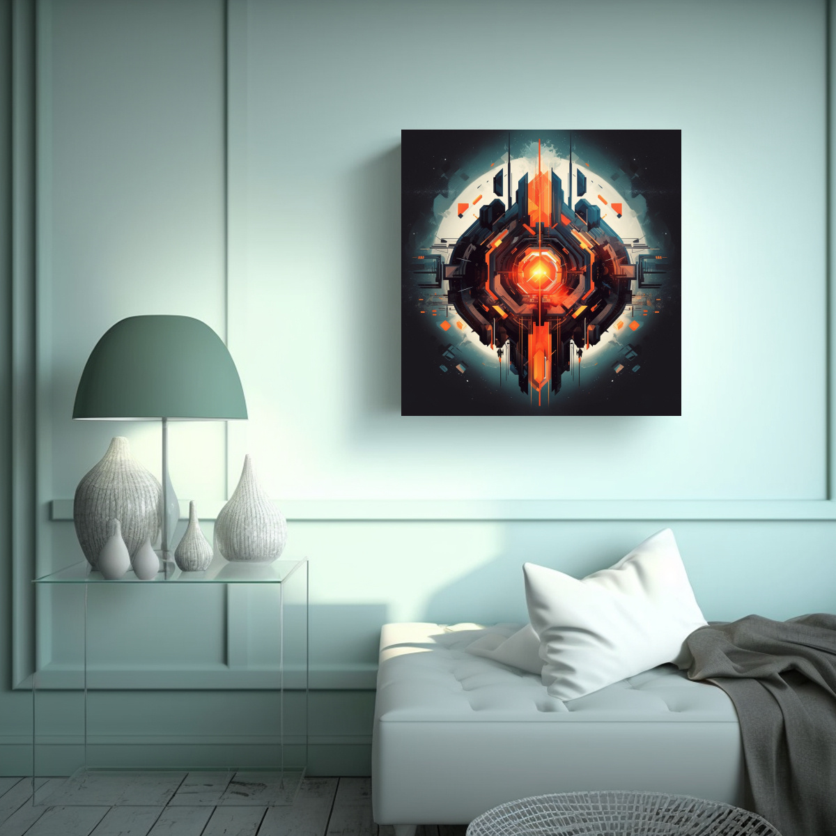 PINTURA GEOMÉTRICA EN EL ESTILO DE CUADRO 80X80 CM - 2