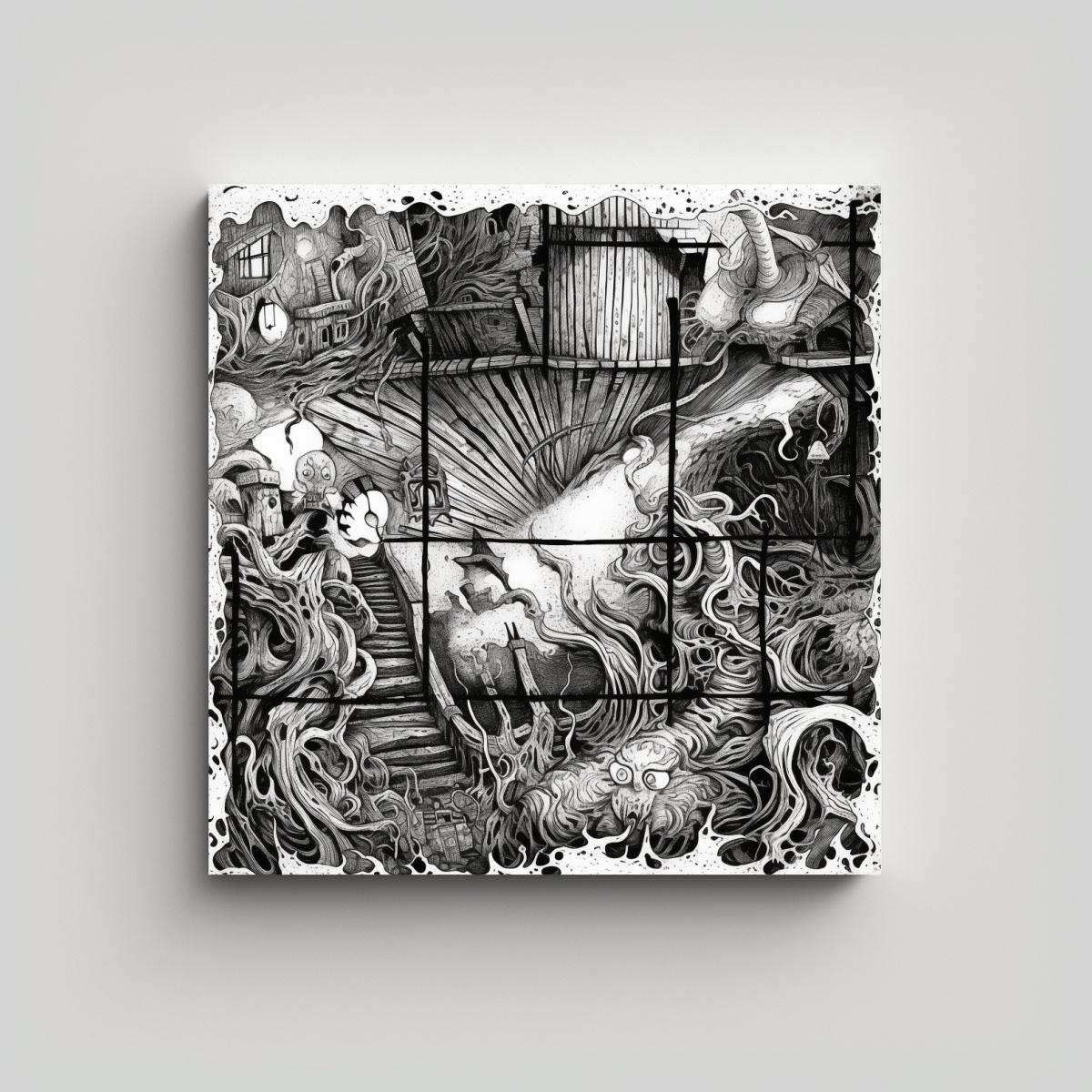 CUADROS DE DECORACIÓN ESTILO GALERÍA CON 80X80 CM - 1