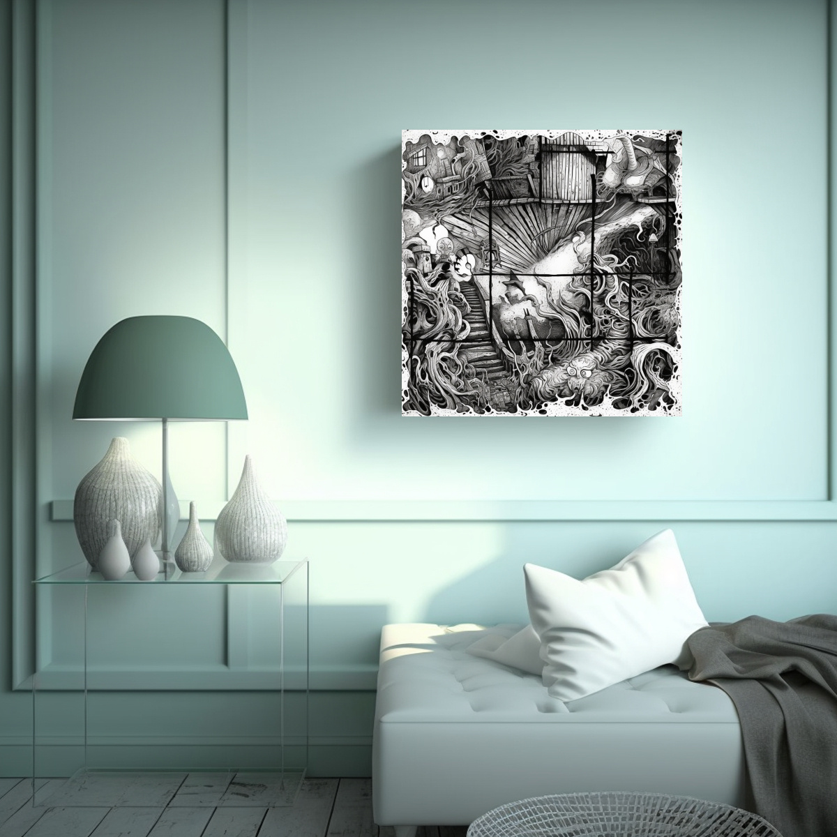 CUADROS DE DECORACIÓN ESTILO GALERÍA CON 80X80 CM - 2