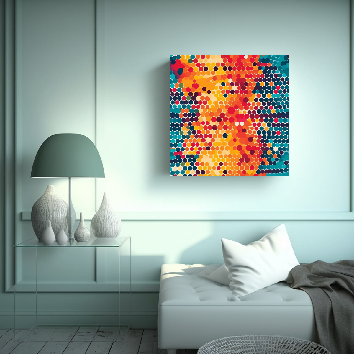 PINTURAS DECORATIVAS DE FINAS LÍNEAS DE CANVA: 90X90 CM - 2