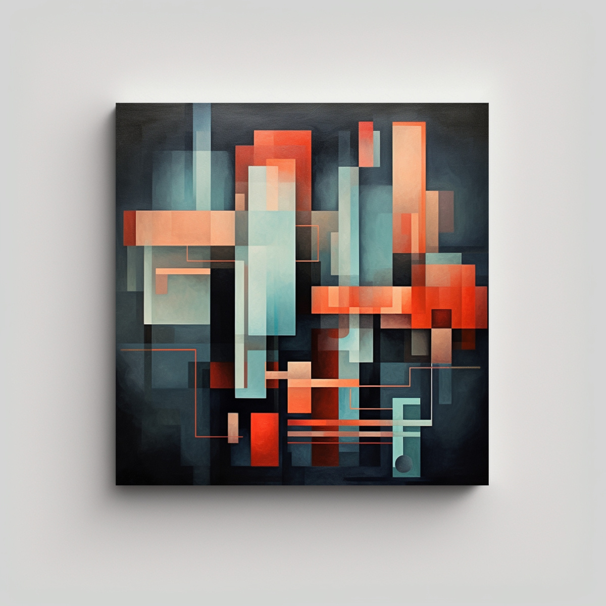 CUADRO MODERNO DE PINTURA AL ÓLEO FLORAL CON 40X40 CM - 1