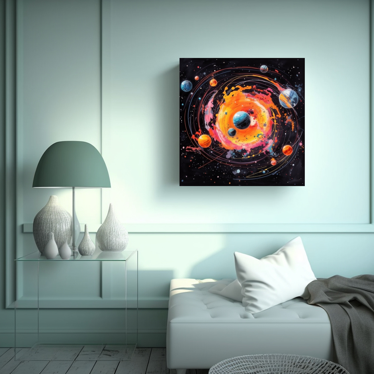 CUADRO DE DISEÑO TEMÁTICO: PLANETAS 20X20 CM - 2