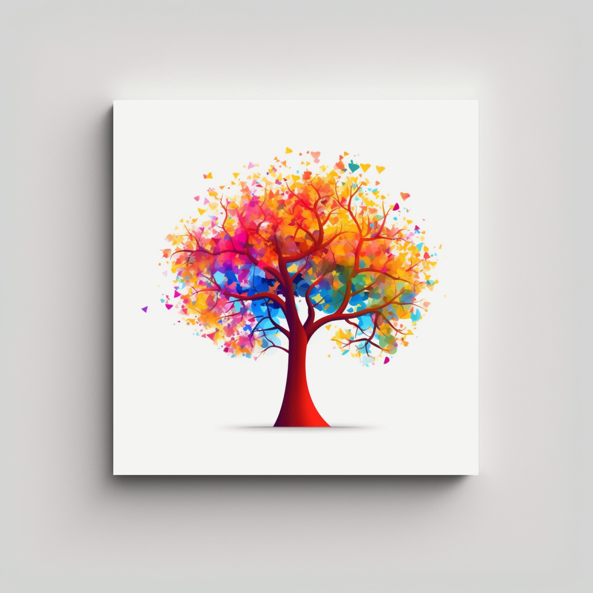 1 CUADRO COLORIDO ÁRBOL MINIMALISTA VIBRANTE 100X100 CM - 1