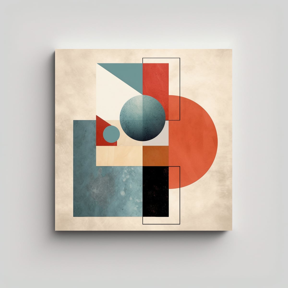 CUADRO ABSTRACTO MINIMALISTA COMBINACIÓN MODERNA 90X90 CM - 1