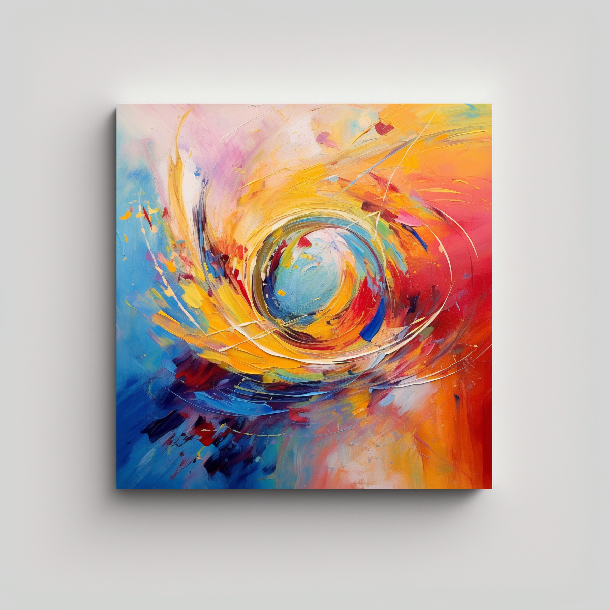 ARTE CUADRO ACTUALES PINTURAS ABSTRACTAS COLORIDAS 30X30 CM - 1
