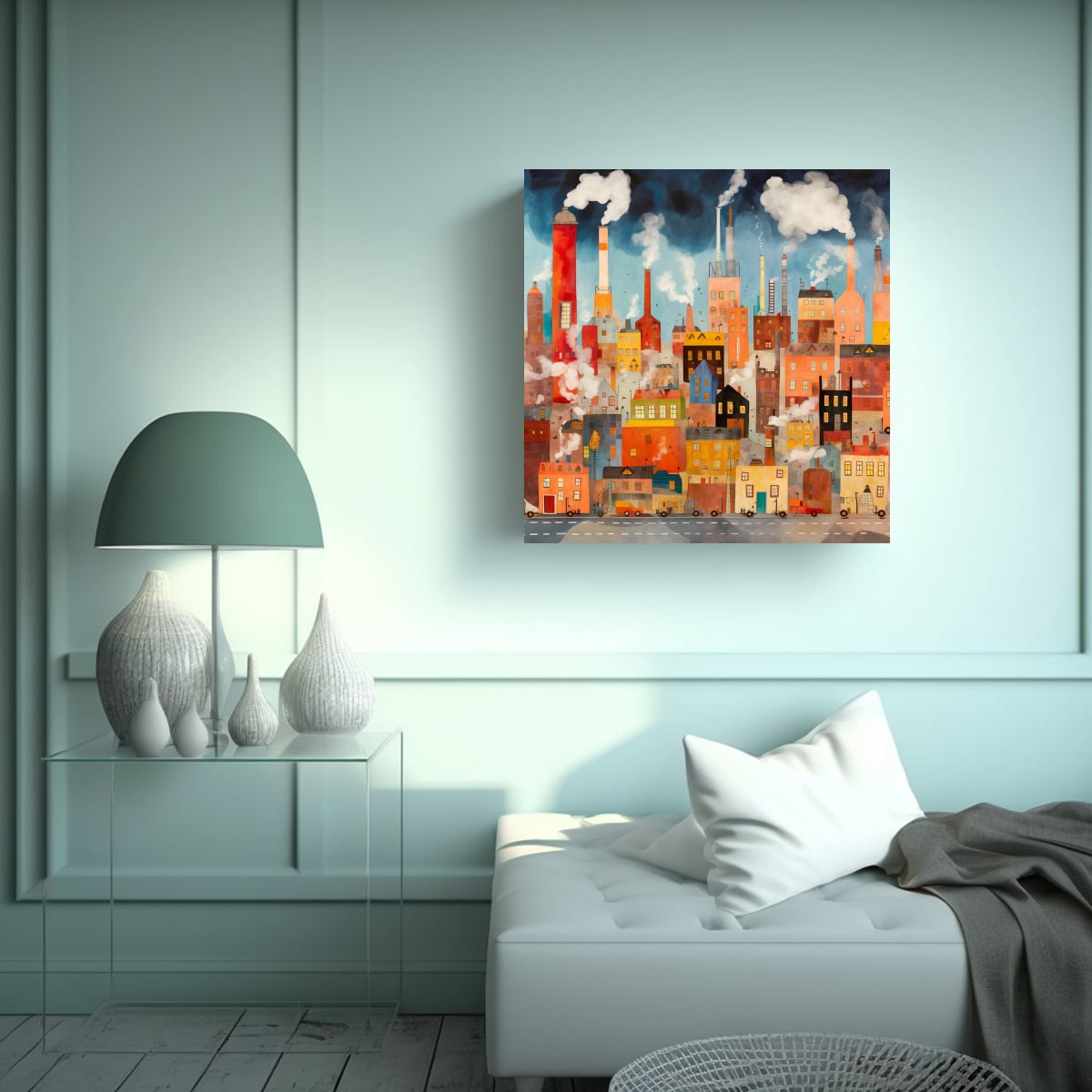 CUADRO DECORATIVO DE COMPOSICIÓN CREATIVA: 90X90 CM - 2