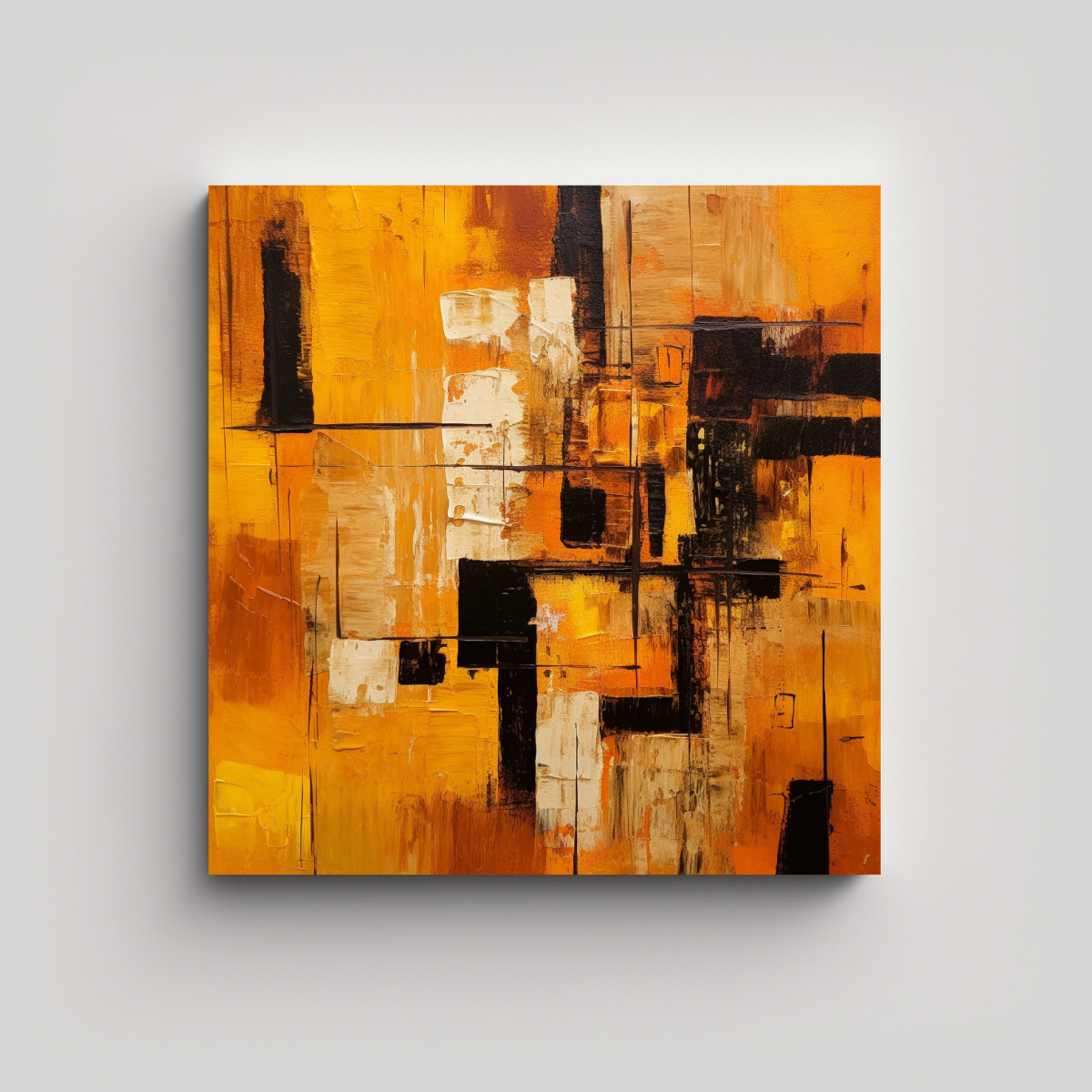 PINTURAS DECORATIVAS EN COMBINACIÓN MARRÓN, 60X60 CM - 1