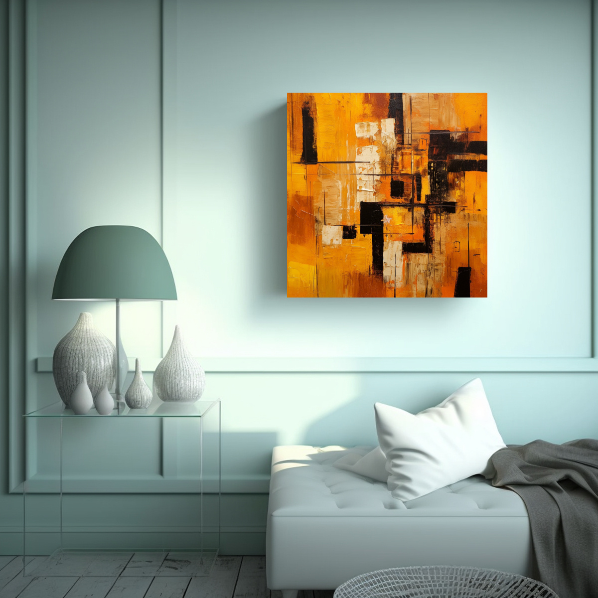 PINTURAS DECORATIVAS EN COMBINACIÓN MARRÓN, 60X60 CM - 2