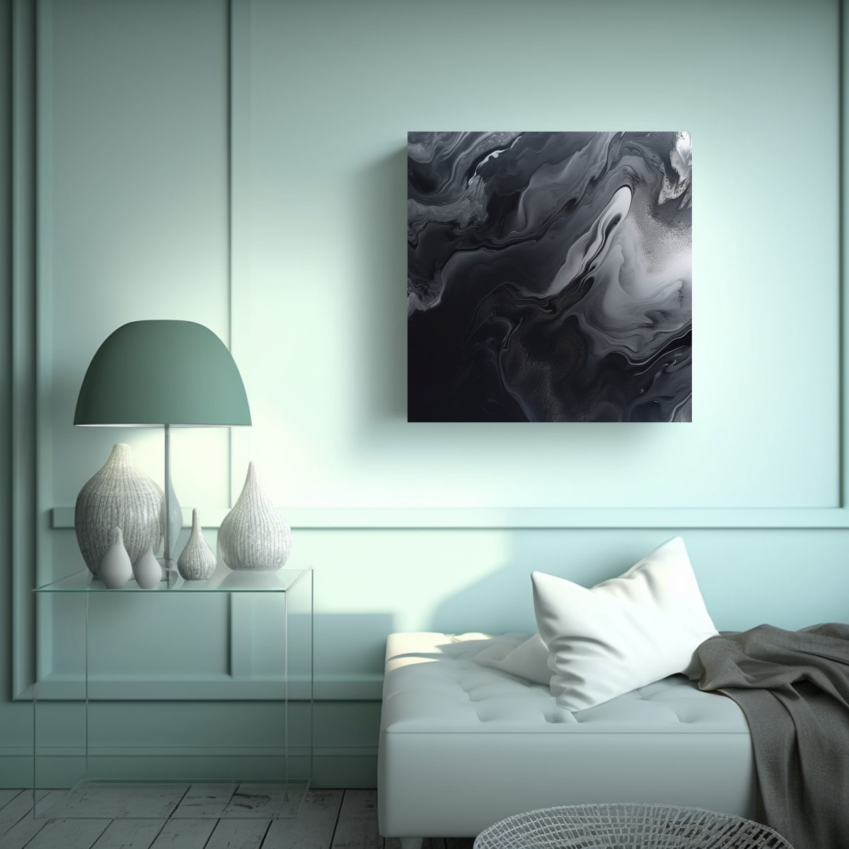 FONDO LÍQUIDO DE MÁRMOL GRIS AHUMADO CON TOQUES 90X90 CM - 2