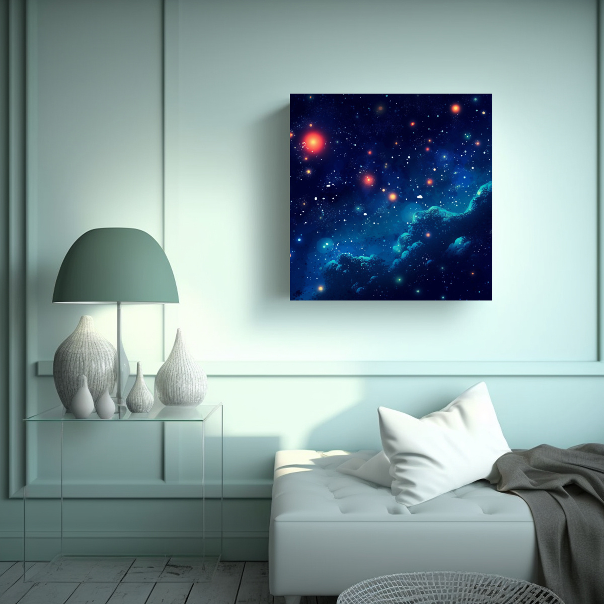 CUADRO DE DECORACIÓN INTERGALÁCTICA CON 100X100 CM - 2