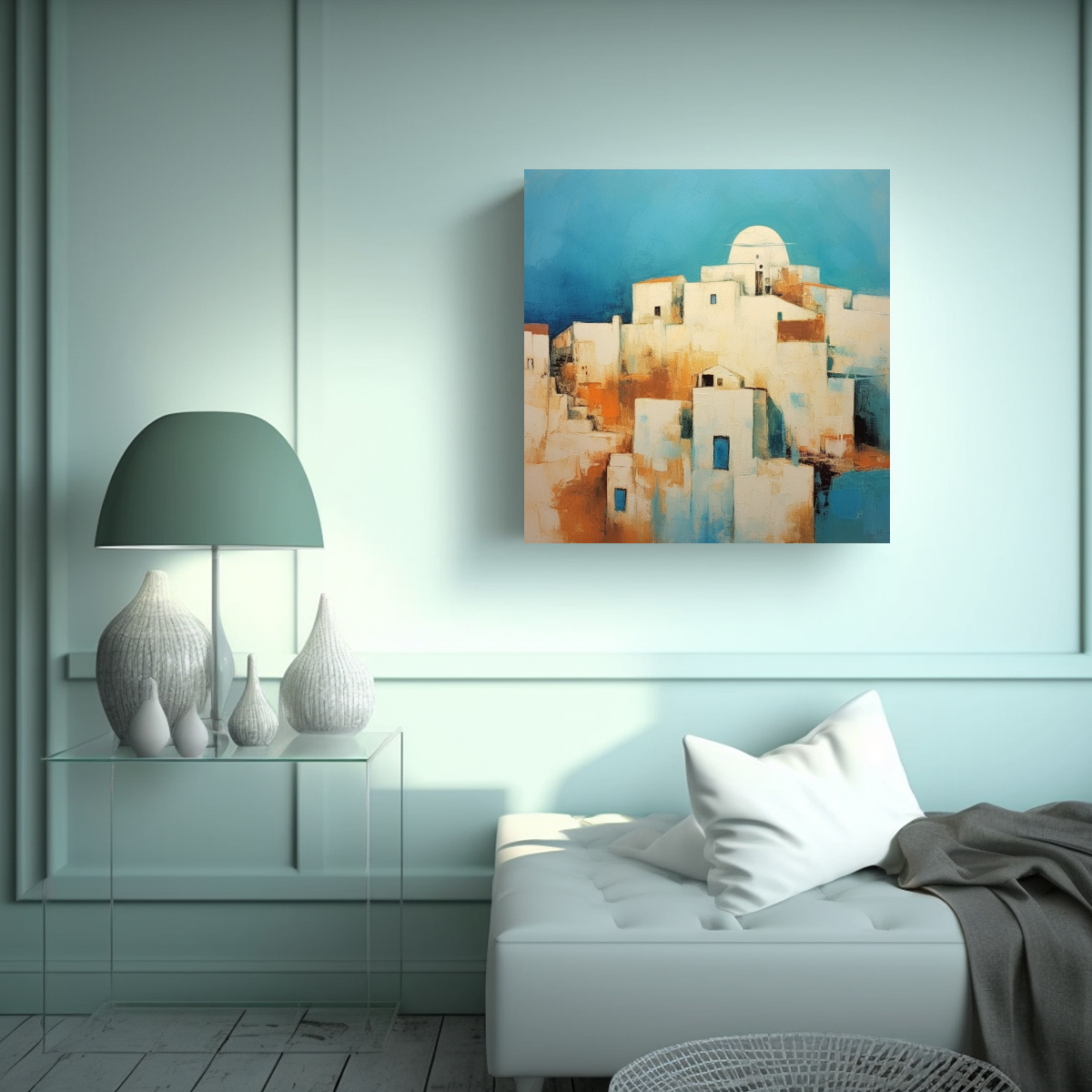 LIENZO MAJESTUOSAS SANTORINI PINTADO POR ROTHKO 60X60 CM - 2
