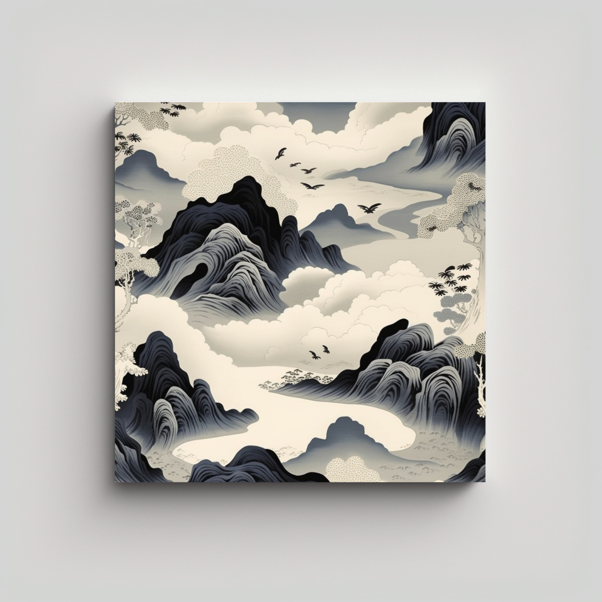 COMPOSICIÓN DECORATIVA DE SEDA CON DISEÑO DE 80X80 CM - 1