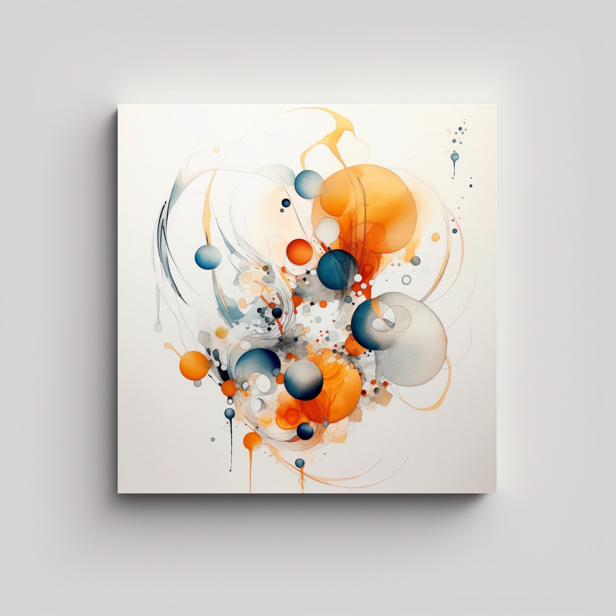 PINTURAS ABSTRACTAS DE FLORES EN BASTIDOR CON 20X20 CM - 1