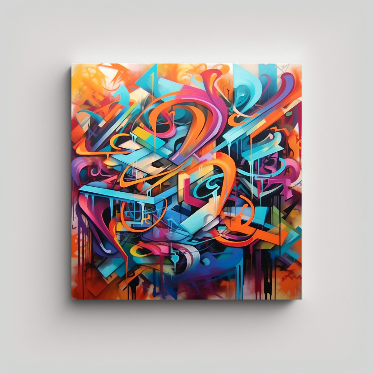 PINTURAS DECORATIVAS ABSTRACTAS DE GRAFFITI 20X20 CM - 1