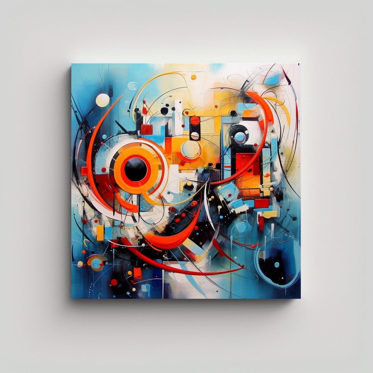 COMPOSICIÓN CLÁSICA EN LIENZO PINTURA ABSTRACTA 20X20 CM - 1