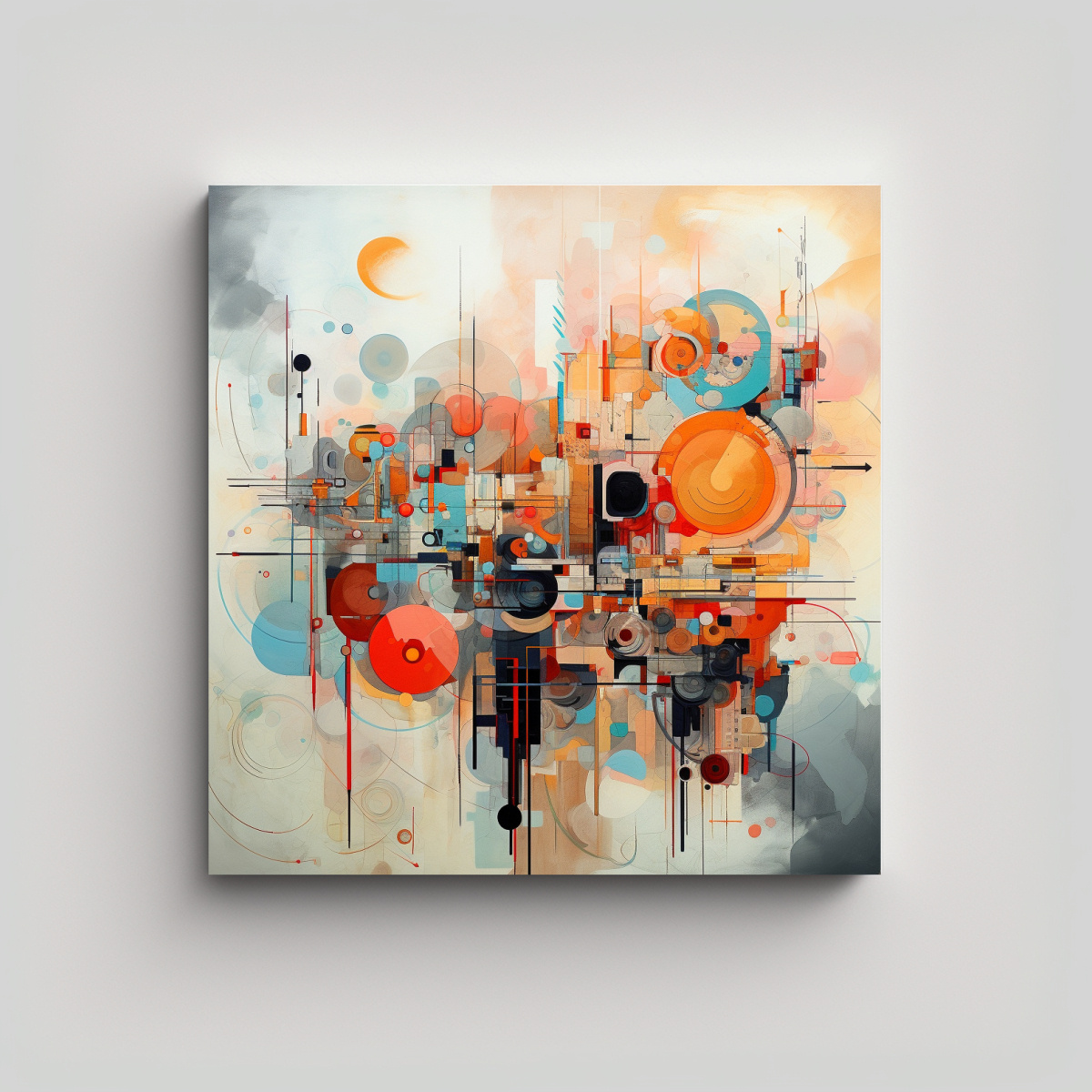 PINTURAS ABSTRACTAS DE PARED EN TONOS MAJESTUOSOS 90X90 CM - 1