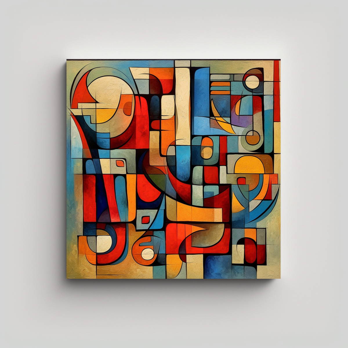 TELA EN BASTIDOR TEMA CLÁSICO QUANTUM CUBISM: 50X50 CM - 1