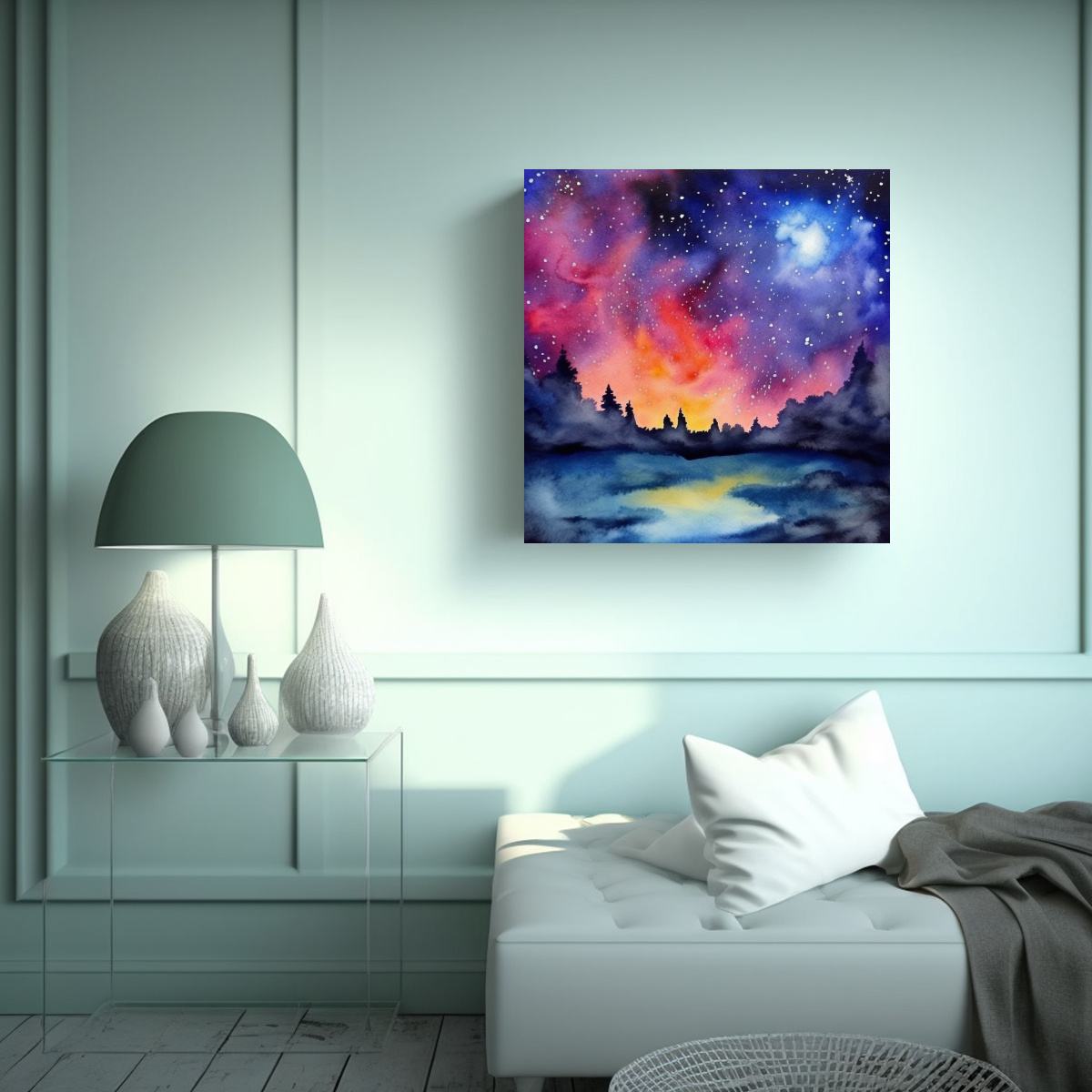 PINTURA DECORATIVA VINTAGE, HERMOSO CIELO 90X90 CM - 2