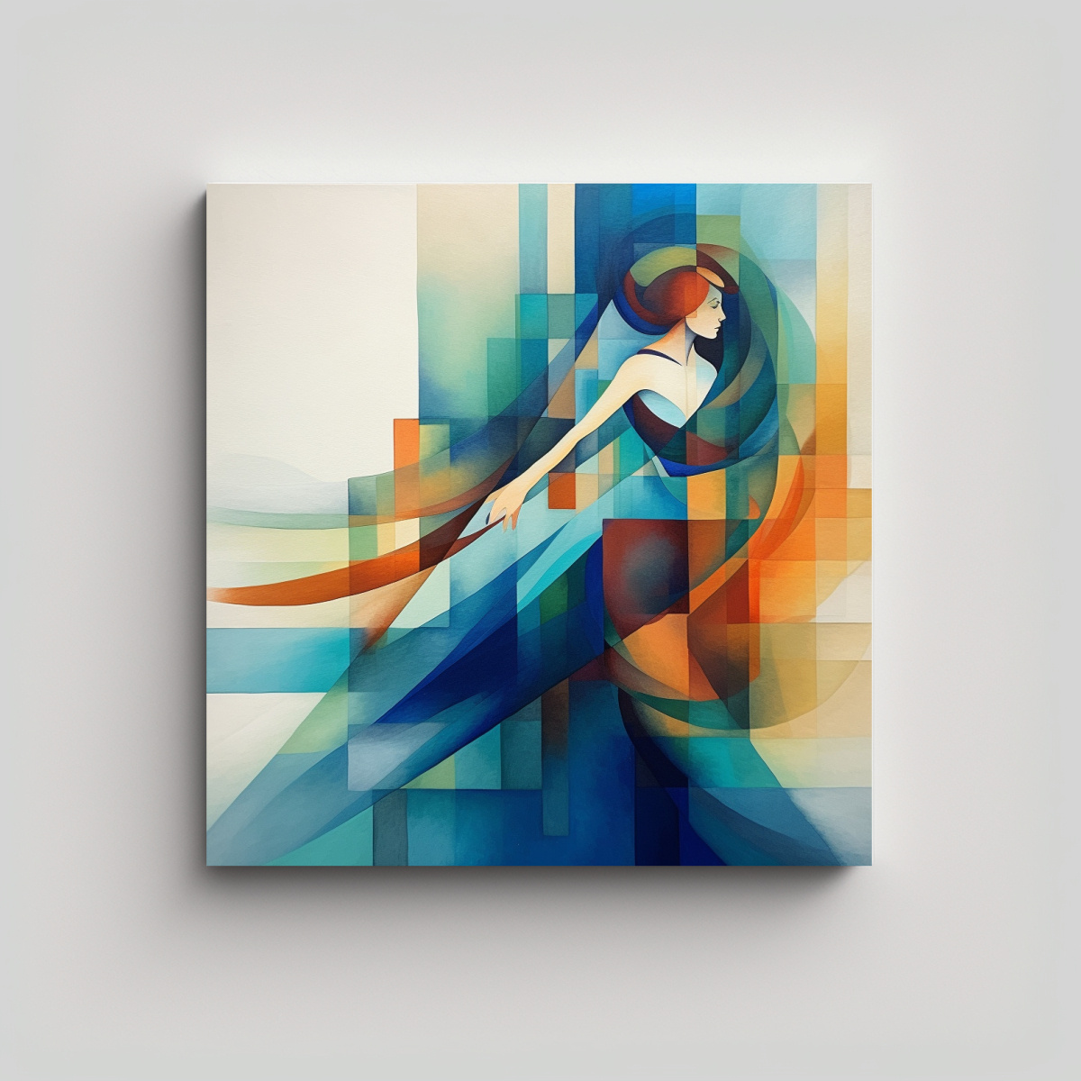CUADRO DECORATIVO DE MUJER BAILANDO EN ESTILO 50X50 CM - 1